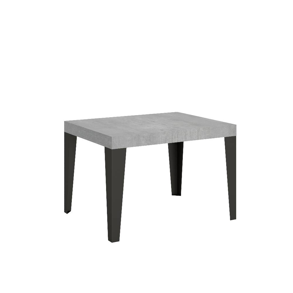 Itamoby Tavolo Flame piano cemento cm. 80×120 allungabile fino a 204 telaio Antracite