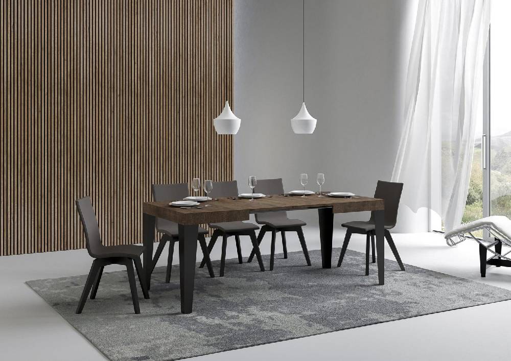 Itamoby Tavolo Flame piano noce cm. 70×110 telaio allungabile fino a 194 Antracite Lightning offer