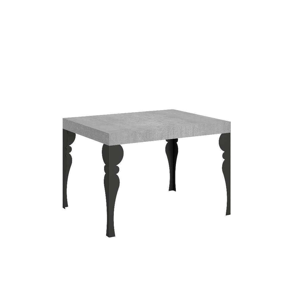 Itamoby Tavolo Paxon piano cemento cm. 80×120 allungabile fino a 204 telaio Antracite
