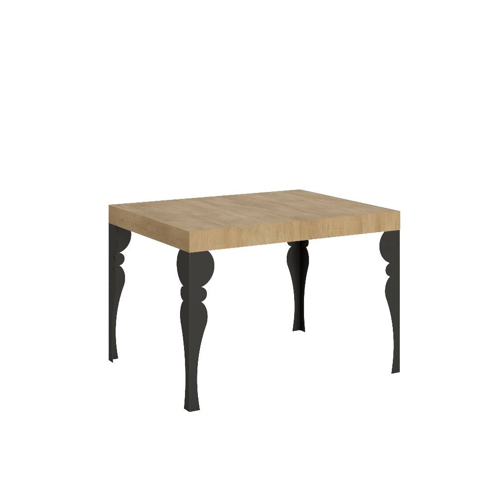Itamoby Tavolo Paxon piano quercia natura cm. 80×120 allungabile fino a 204 telaio Antracite