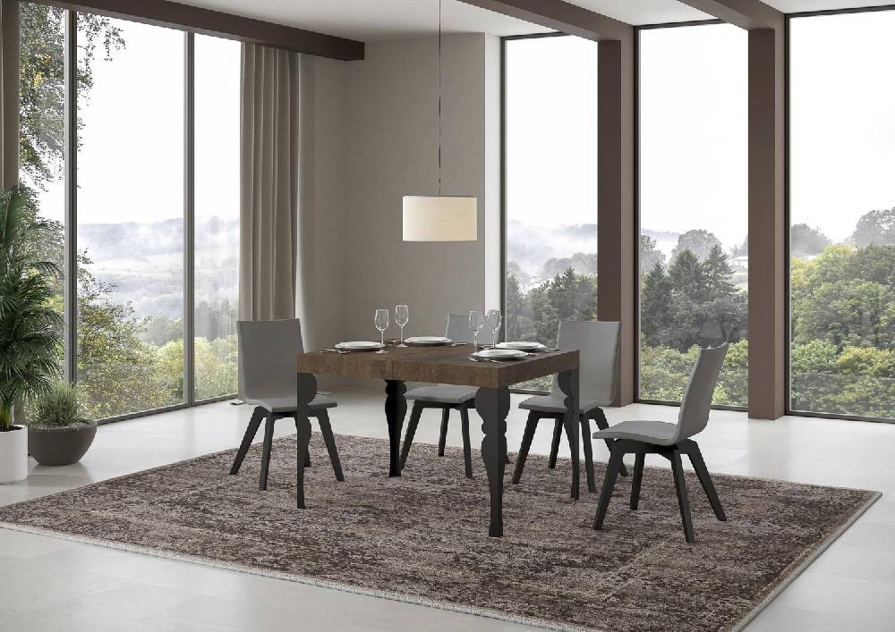 Itamoby Tavolo Paxon piano noce cm. 70×110 telaio allungabile fino a 194 Antracite Offerte speciali