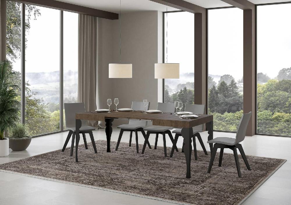 Itamoby Tavolo Paxon piano noce cm. 70×110 telaio allungabile fino a 194 Antracite Offerte speciali