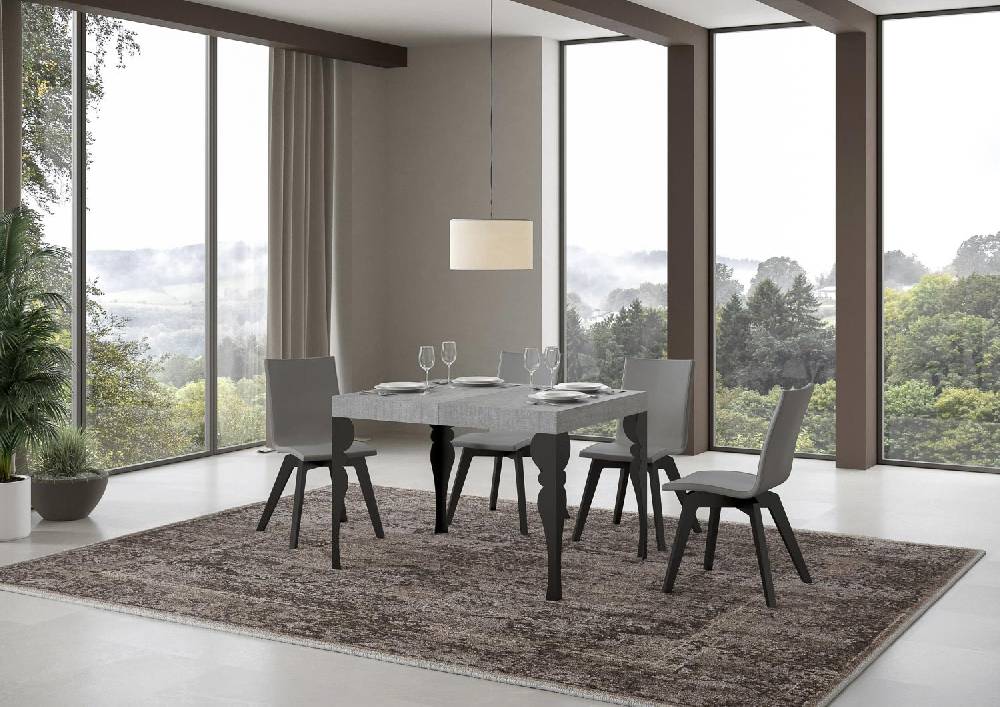 Itamoby Tavolo Paxon piano cemento cm. 70×110 allungabile fino a 194 telaio Antracite Enormi risparmi
