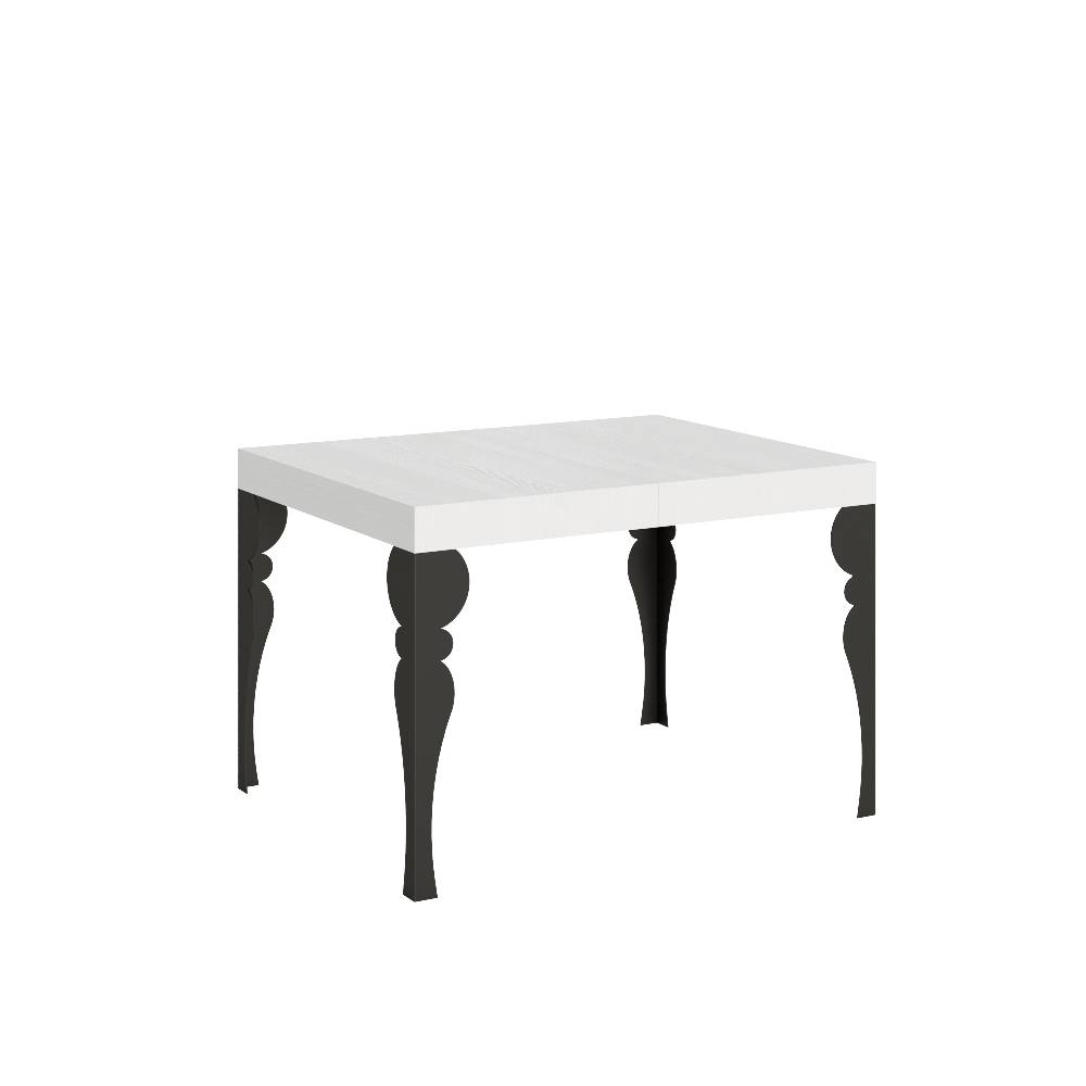 Itamoby Tavolo Paxon piano bianco frassino cm. 70×110 allungabile fino a 194 telaio Antracite