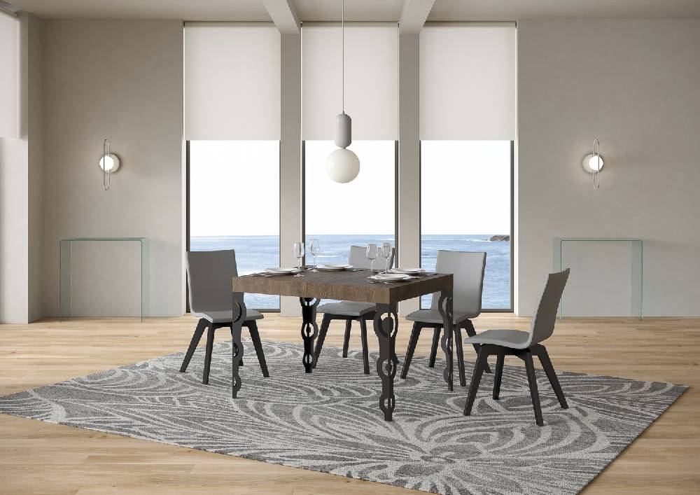 Itamoby Tavolo Karamay piano noce cm. 80×120 telaio allungabile fino a 204 Antracite Super Saving Price