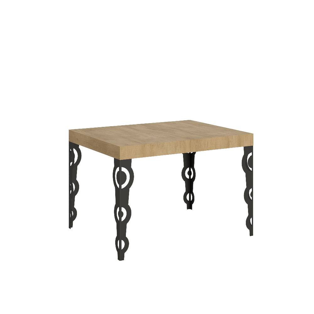 Itamoby Tavolo Karamay piano quercia natura cm. 70×110 allungabile fino a 194 telaio Antracite