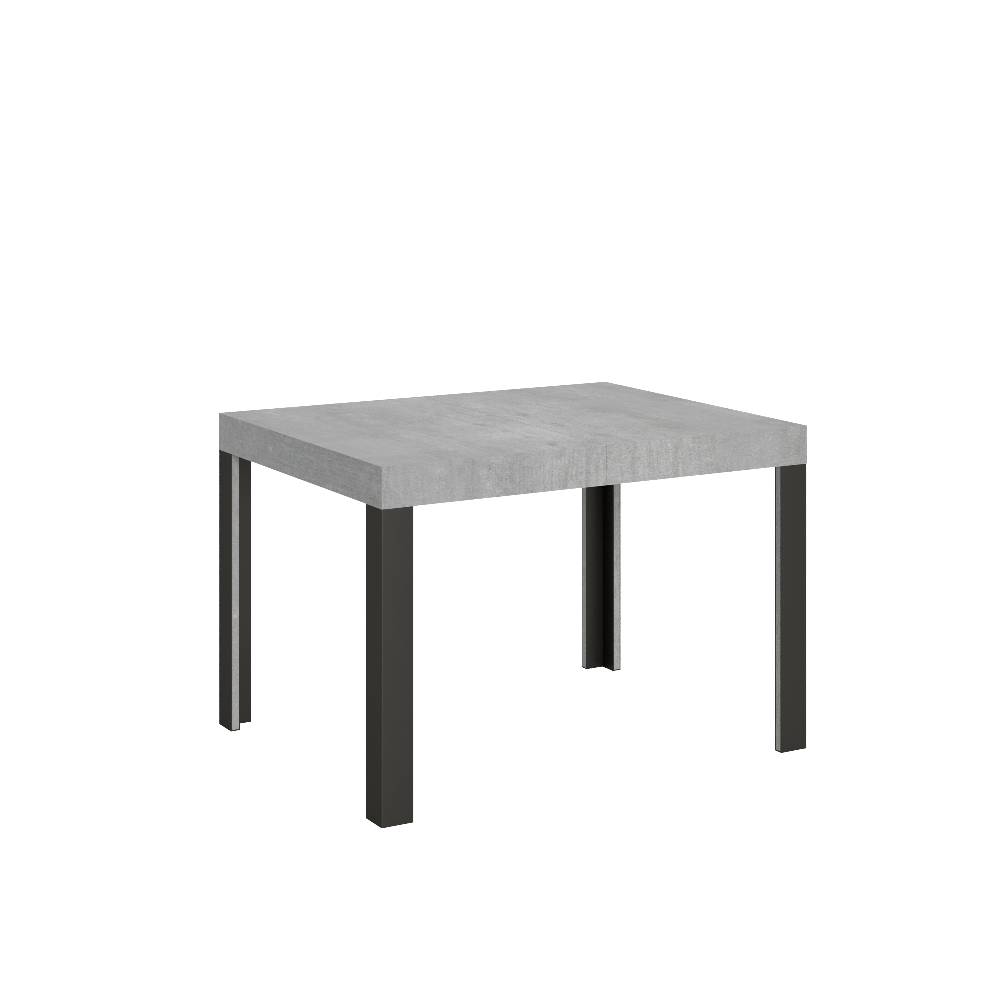Itamoby Tavolo Linea piano cemento cm. 80×120 allungabile fino a 204 telaio Antracite Promozione temporanea