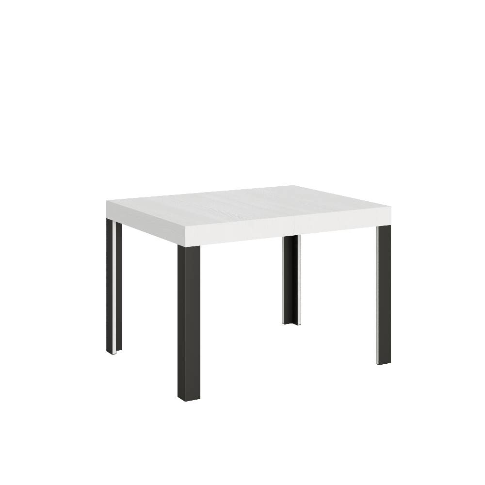 Itamoby Tavolo Linea piano bianco frassino cm. 80×120 allungabile fino a 204 telaio Antracite