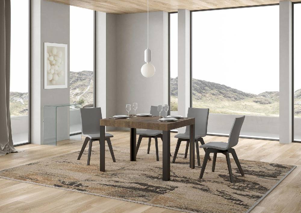 Itamoby Tavolo Linea piano noce cm. 70×110 allungabile fino a 194 telaio Antracite Fino al 65% di sconto