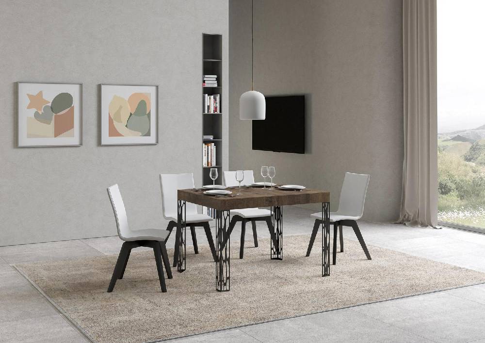 Itamoby Tavolo Ghibli piano noce cm. 80×120 allungabile fino a 204 telaio Antracite Fino al 55% di sconto