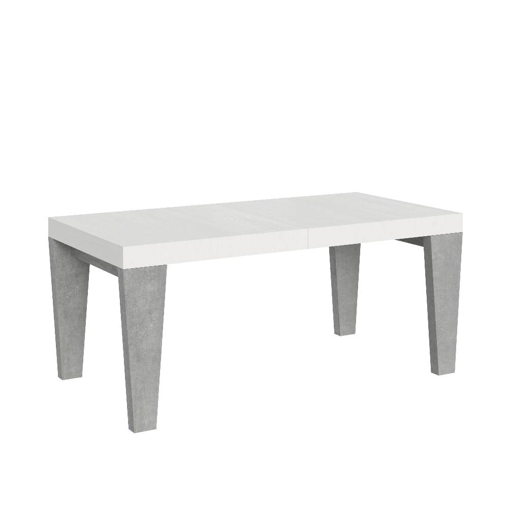 Itamoby Tavolo Spimbo Mix Allungabile Piano Bianco Frassino Gambe Cemento 90×180 Allungato 440