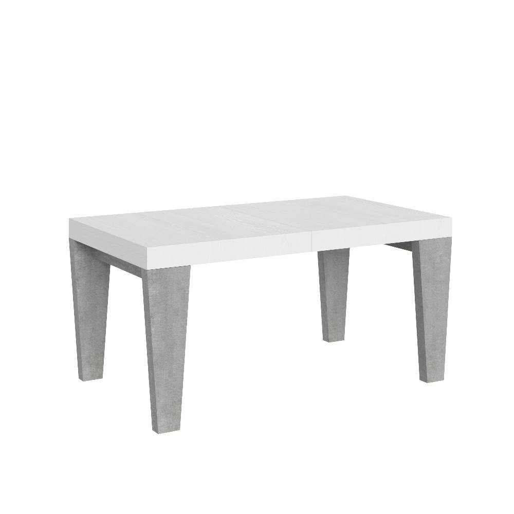 Itamoby Tavolo Spimbo Mix Allungabile Piano Bianco Frassino Gambe Cemento 90×160 Allungato 264
