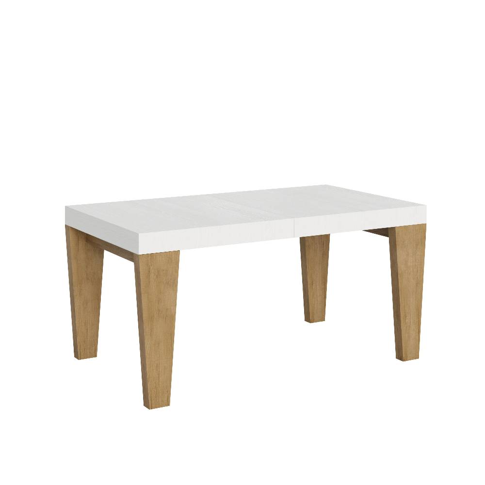 Itamoby Tavolo Spimbo Mix Allungabile Piano Bianco Frassino Gambe Quercia Natura 90×160 Allungato 264 Nuovo