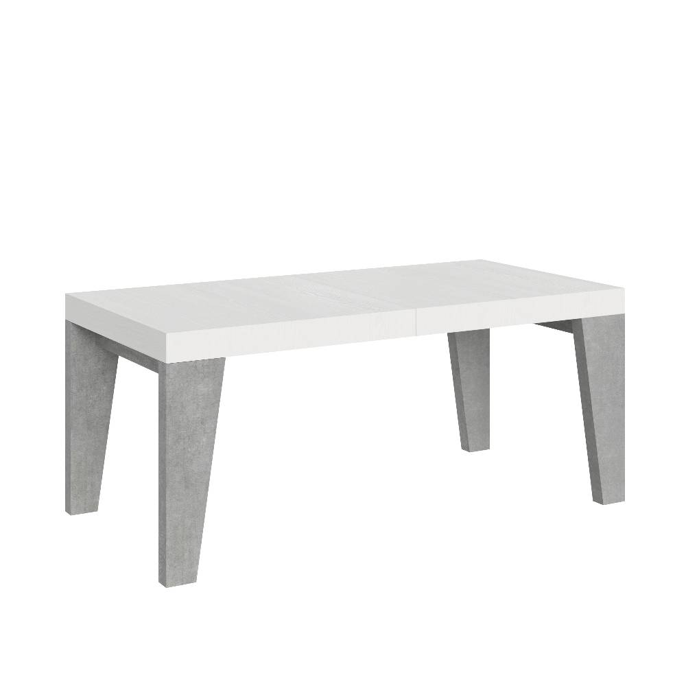 Itamoby Tavolo Naxy Mix Allungabile Piano Bianco Frassino Gambe Cemento 90×180 Allungato 284