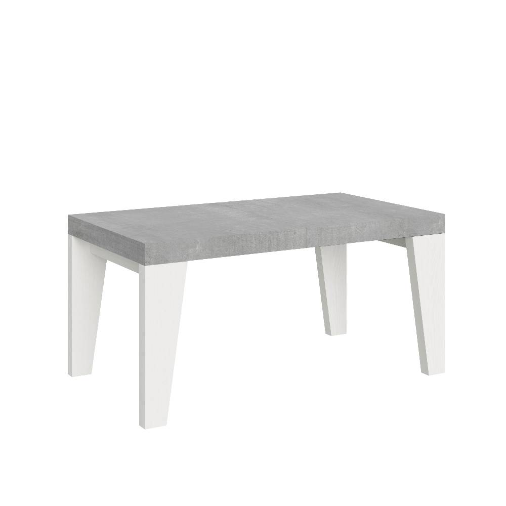 Itamoby Tavolo Naxy Mix Allungabile Piano Cemento Gambe Bianco Frassino 90×160 Allungato 264