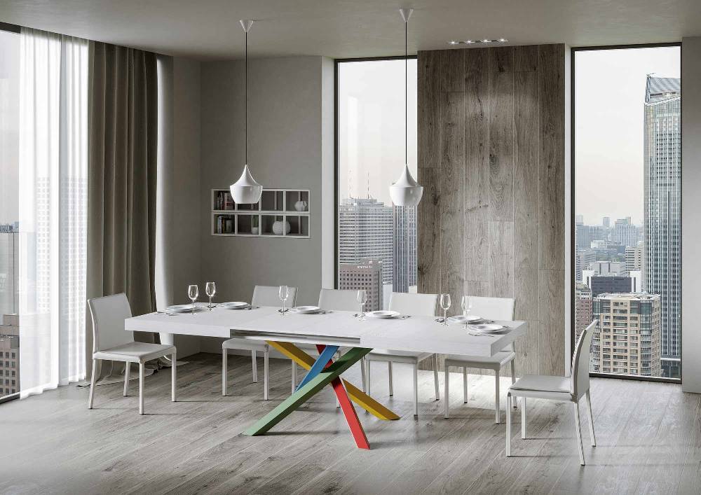 Itamoby Tavolo Volantis Allungabile piano Bianco Frassino 90×180 Allungato 284 telaio 4/B Offerta speciale
