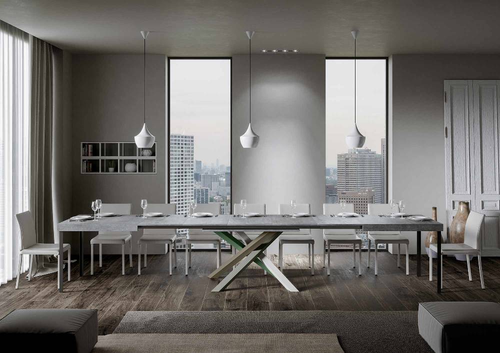 Itamoby Tavolo Volantis Allungabile piano Cemento 90×180 Allungato 440 telaio 4/A Offerta natalizia