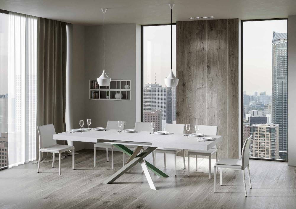 Itamoby Tavolo Volantis Allungabile piano Bianco Frassino 90×160 Allungato 420 telaio 4/A Smaltimento dello stoccaggio
