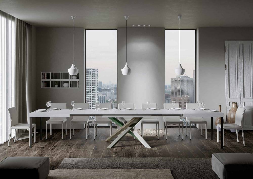 Itamoby Tavolo Volantis Allungabile piano Bianco Frassino 90×160 Allungato 420 telaio 4/A Smaltimento dello stoccaggio