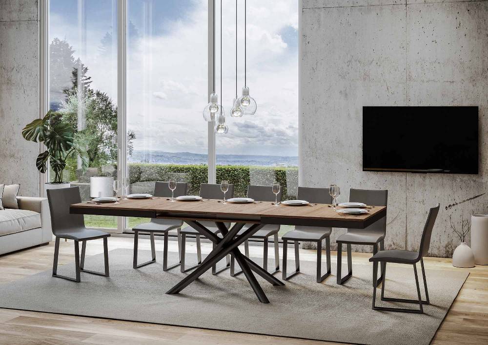 Itamoby Tavolo Famas Evolution piano Quercia Natura 90×180 Allungato 440 telaio Antracite Super Saving Price