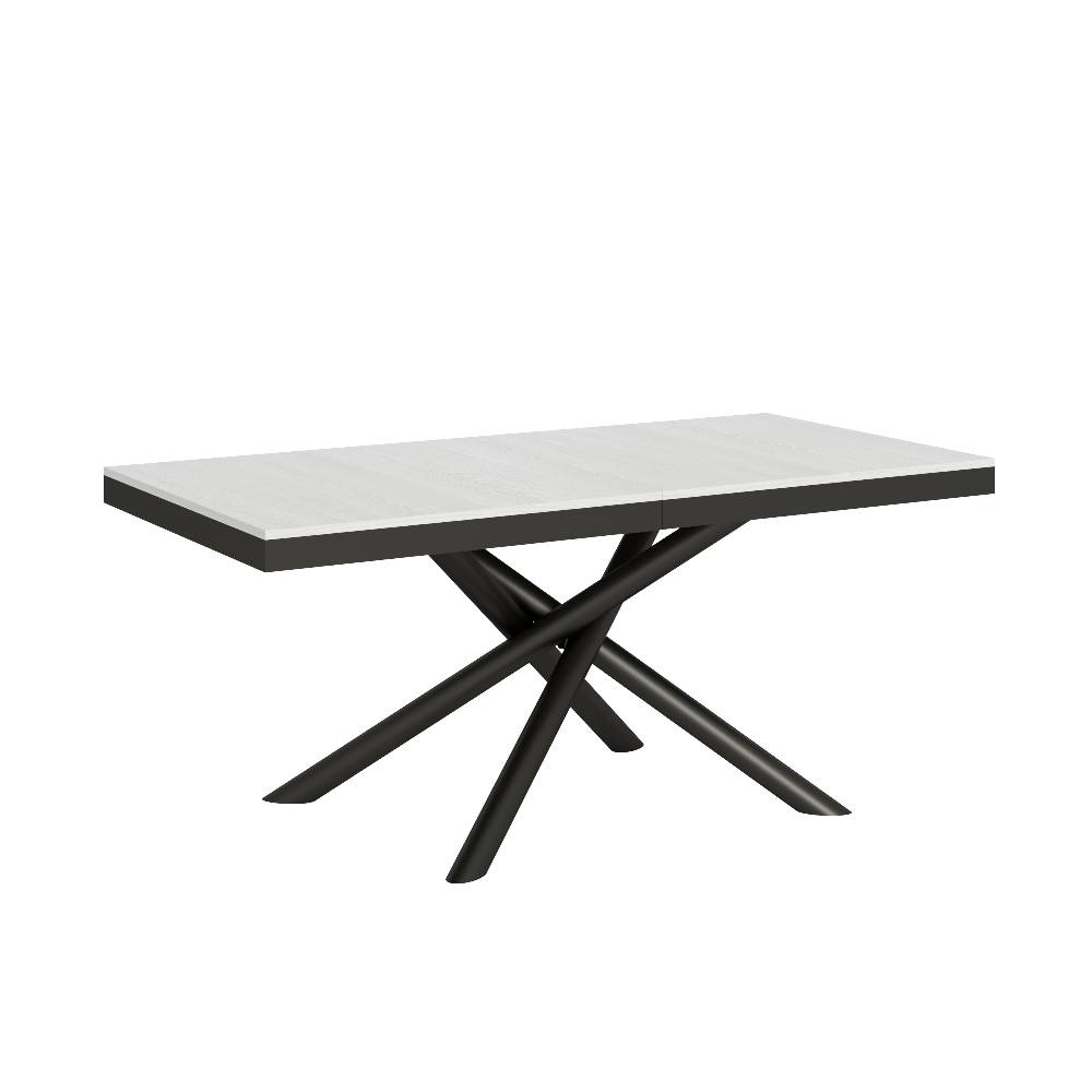 Itamoby Tavolo Famas Evolution piano Bianco Frassino 90×180 Allungato 440 telaio Antracite