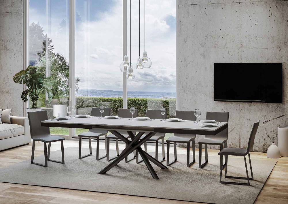 Itamoby Tavolo Famas Evolution piano Bianco Frassino 90×180 Allungato 440 telaio Antracite Offerta settimanale