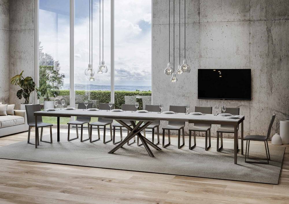 Itamoby Tavolo Famas Evolution piano Bianco Frassino 90×180 Allungato 440 telaio Antracite Offerta settimanale