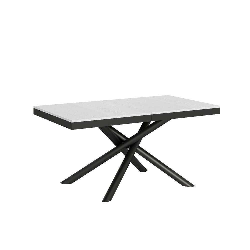 Itamoby Tavolo Famas Evolution piano Bianco Frassino 90×160 Allungato 420 telaio Antracite