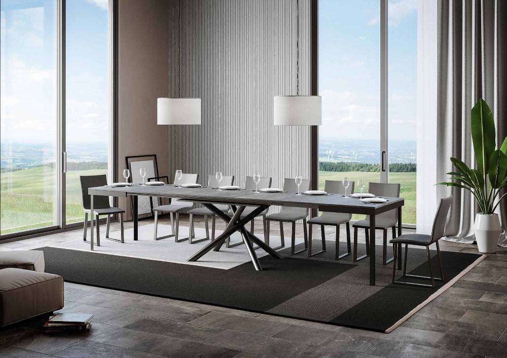 Itamoby Tavolo Famas Evolution piano Cemento 90×120 Allungato 380 telaio Antracite Ultimi due giorni