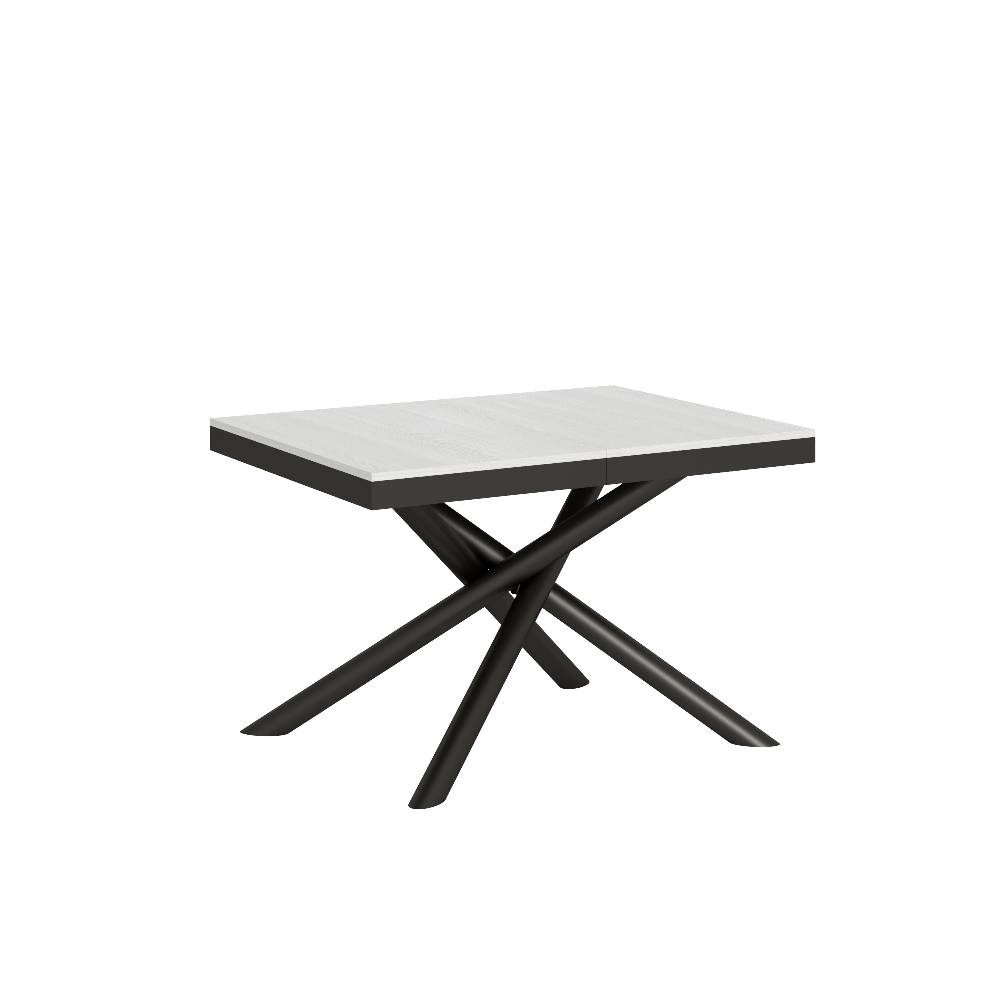 Itamoby Tavolo Famas Evolution piano Bianco Frassino 90×120 Allungato 380 telaio Antracite