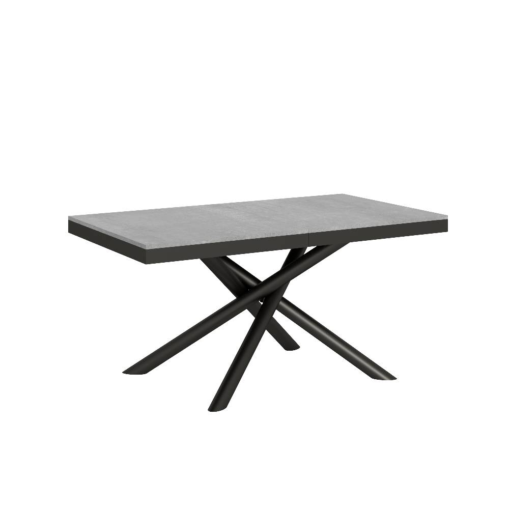 Itamoby Tavolo Famas Evolution piano Cemento 90×160 Allungato 264 telaio Antracite