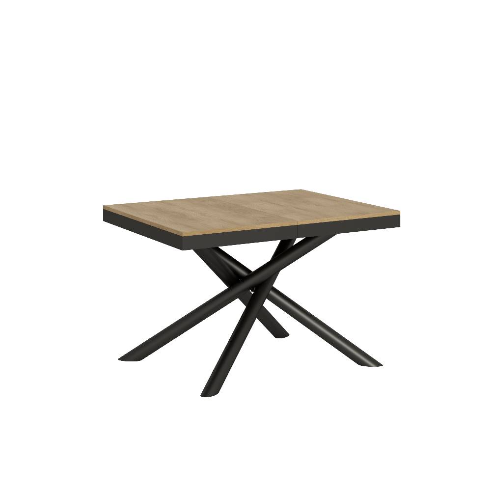 Itamoby Tavolo Famas Evolution piano Quercia Natura 90×120 Allungato 224 telaio Antracite