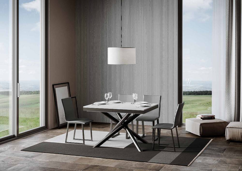 Itamoby Tavolo Famas Evolution piano Bianco Frassino 90×120 Allungato 224 telaio Antracite 50% di sconto con spedizione gratuita