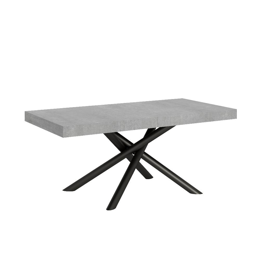 Itamoby Tavolo Famas Allungabile piano Cemento 90×180 Allungato 440 telaio Antracite