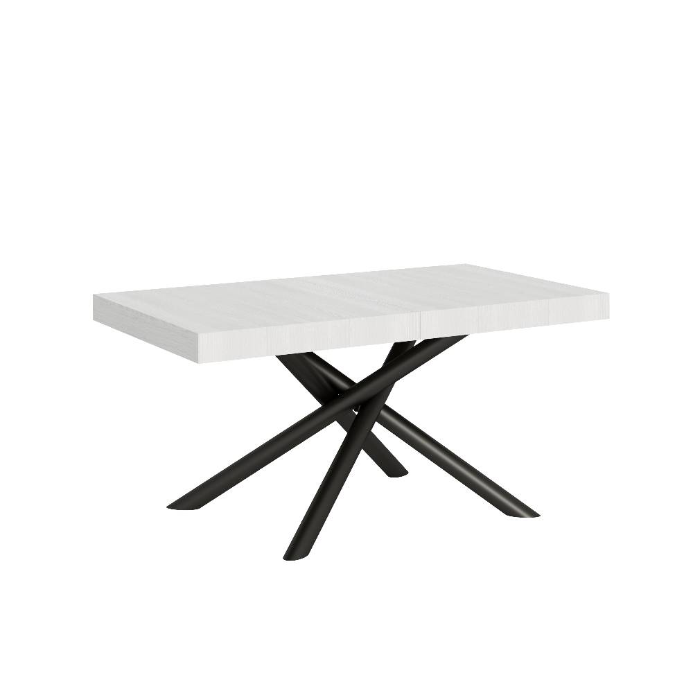 Itamoby Tavolo Famas Allungabile piano Bianco Frassino 90×160 Allungato 420 telaio Antracite