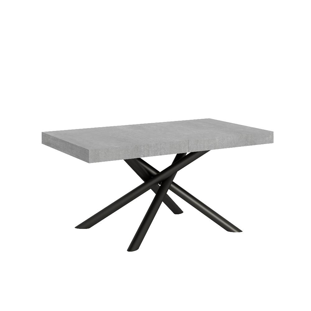 Itamoby Tavolo Famas Allungabile piano Cemento 90×160 Allungato 264 telaio Antracite