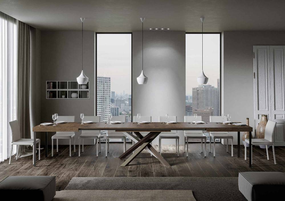 Itamoby Tavolo Volantis Allungabile piano Noce 90×160 Allungato 420 telaio 4/C Prezzo Ridotto