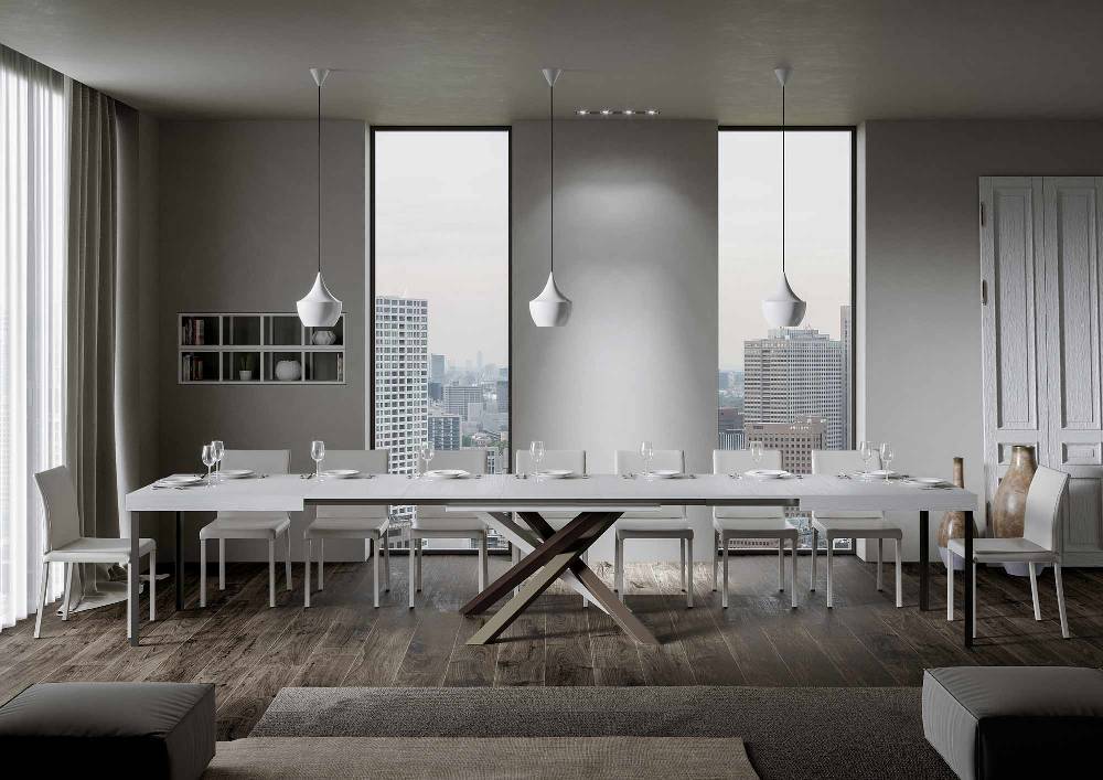Itamoby Tavolo Volantis Allungabile piano Bianco Frassino 90×160 Allungato 420 telaio 4/C Novità