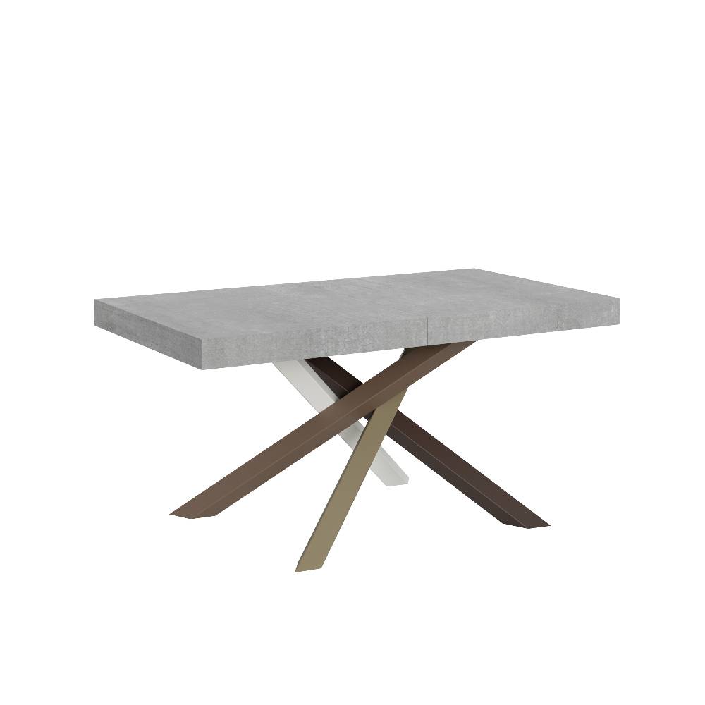 Itamoby Tavolo Volantis Allungabile piano Cemento 90×160 Allungato 264 telaio 4/C
