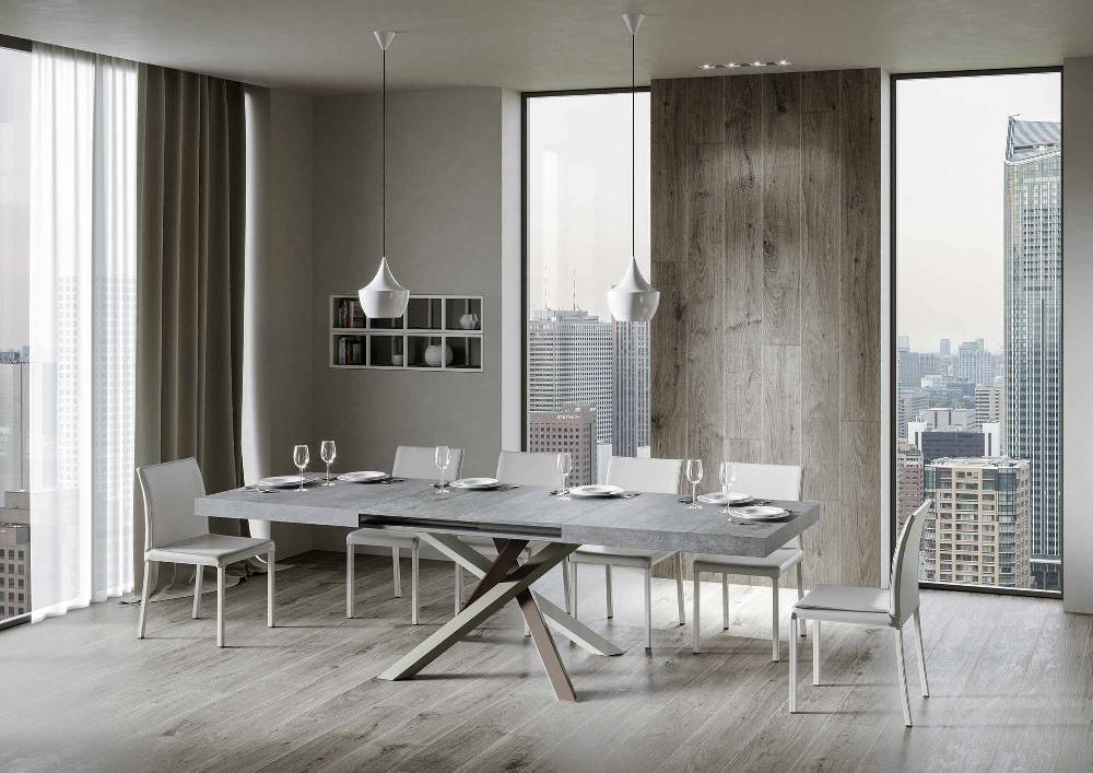 Itamoby Tavolo Volantis Allungabile piano Cemento 90×160 Allungato 264 telaio 4/C Hotsell