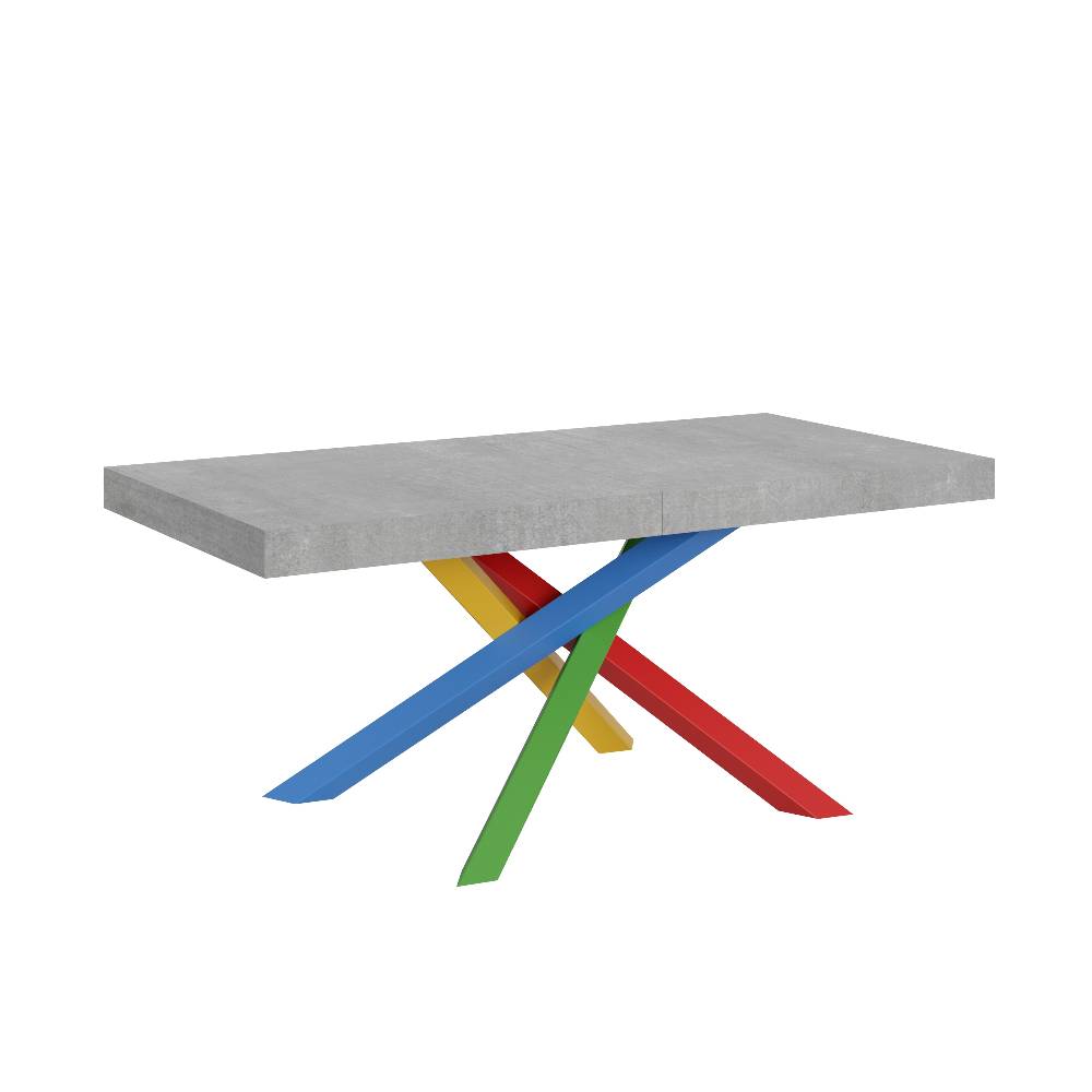 Itamoby Tavolo Volantis Allungabile piano Cemento 90×180 Allungato 440 telaio 4/B