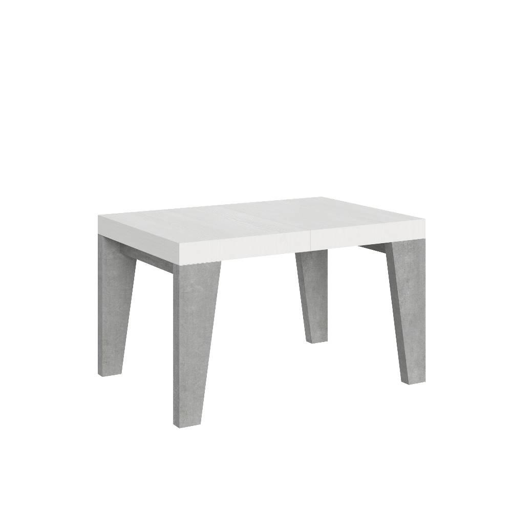 Itamoby Tavolo Naxy Mix Allungabile Piano Bianco Frassino Gambe Cemento 90×130 Allungato 234