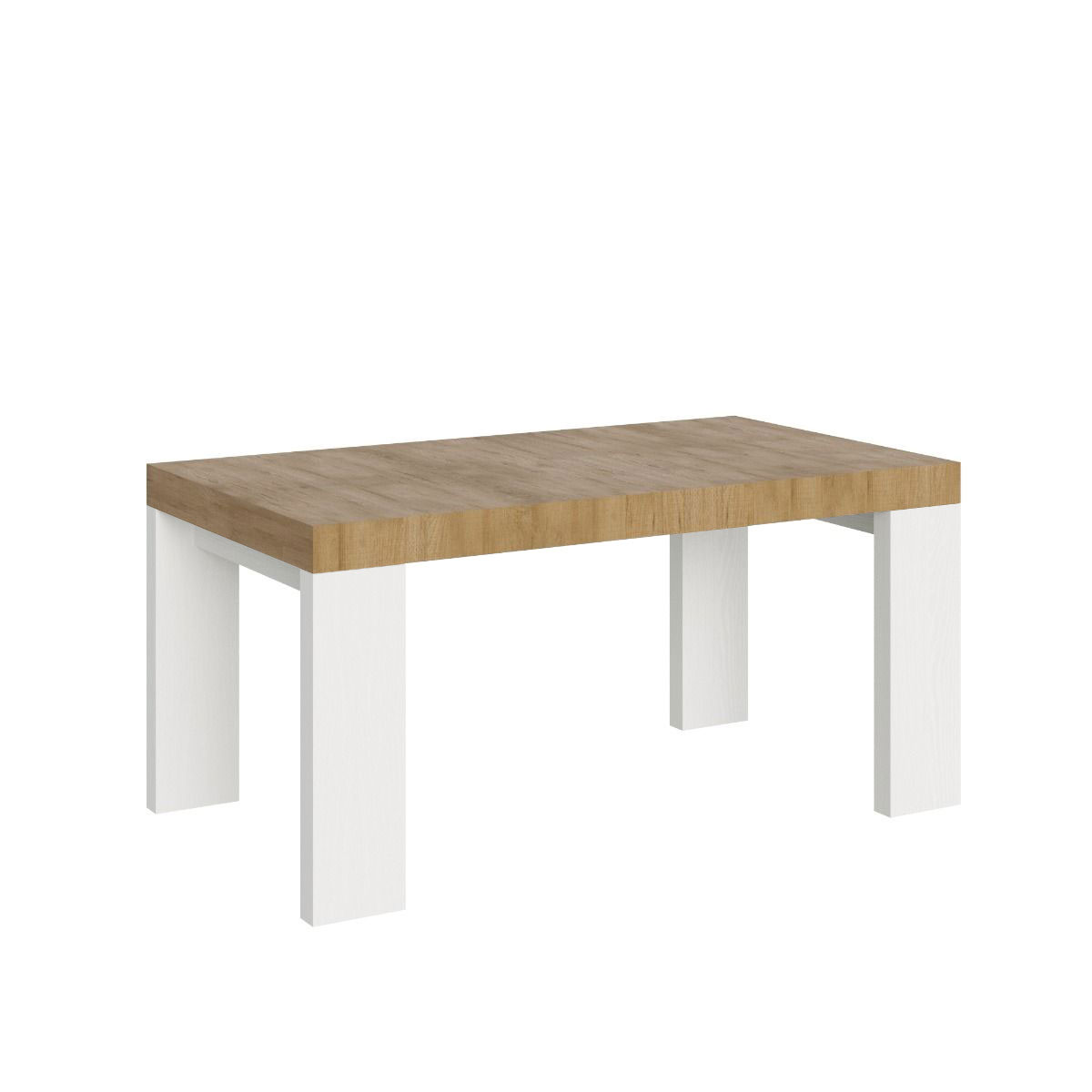 Itamoby Tavolo Roxell Allungabile Piano Quercia Natura Gambe Bianco Frassino 90×160 Allungato 420 Nuovi prodotti