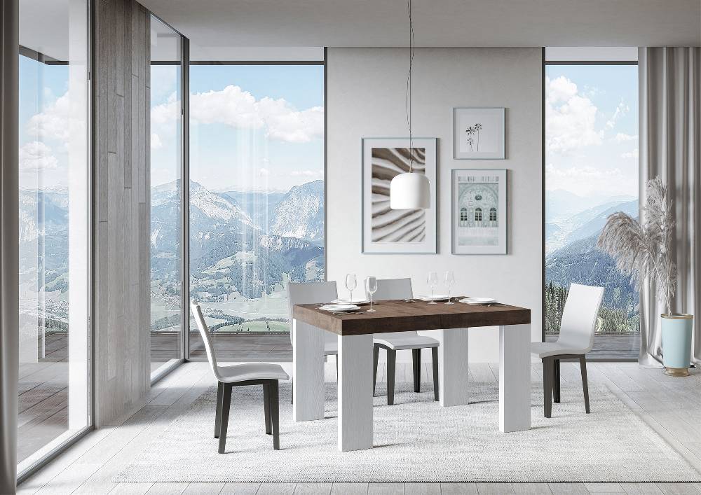 Itamoby Tavolo Roxell Allungabile Piano Noce Gambe Bianco Frassino 90×130 Allungato 234 Offerte giornaliere