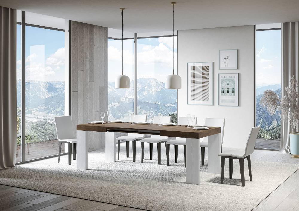 Itamoby Tavolo Roxell Allungabile Piano Noce Gambe Bianco Frassino 90×130 Allungato 234 Offerte giornaliere