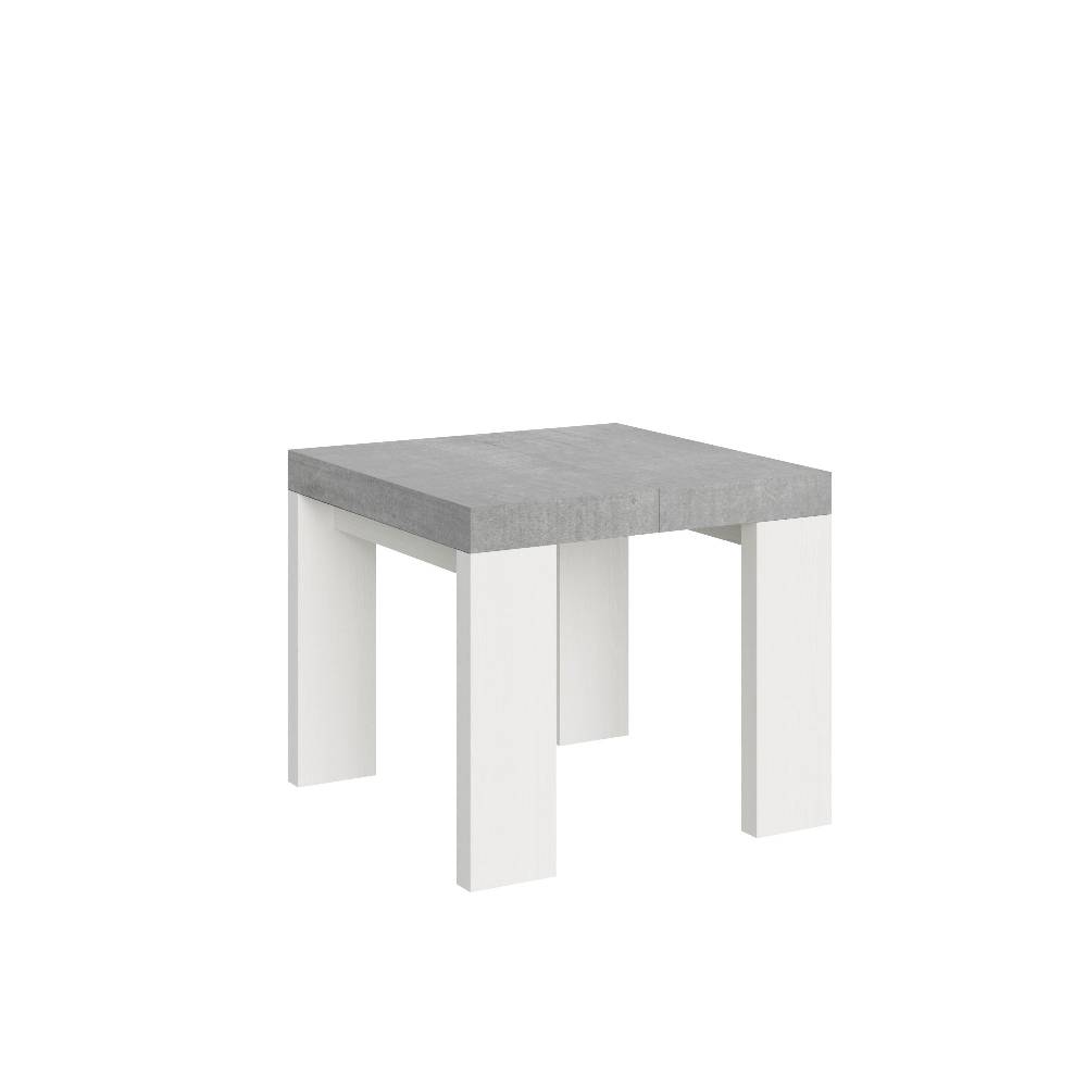 Itamoby Tavolo Roxell Mix Allungabile Piano Cemento Gambe Bianco Frassino 90×90 Allungato 246 Super Saving Price
