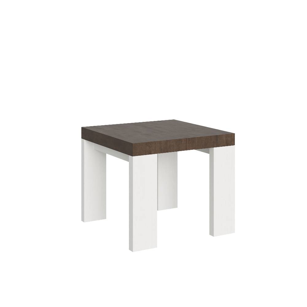 Itamoby Tavolo Roxell Mix Allungabile Piano Noce Gambe Bianco Frassino 90×90 Allungato 246
