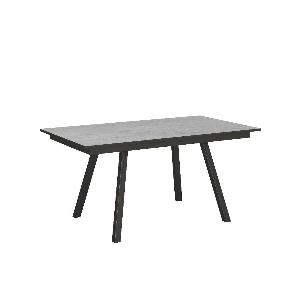 Itamoby Tavolo Mirhi piano Cemento 90×160 + 60 telaio Antracite
