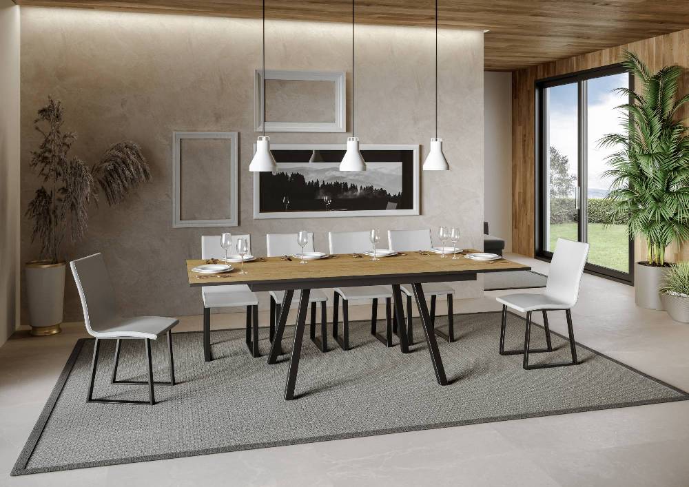 Itamoby Tavolo Mirhi piano Quercia Natura 90×160 + 60 telaio Antracite Fino al 60% di sconto