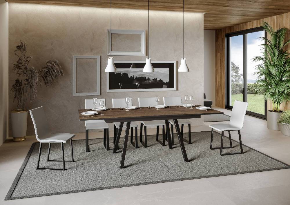 Itamoby Tavolo Mirhi piano Noce 90×160 + 60 telaio Antracite Fino al 65% di sconto